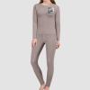 JTKBNVM A Blooming Flower Women's Thermal Underwear Set with Soft Lined Long John Skiing Base Layer Pajama Set view 2