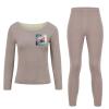 JTKBNVM A Blooming Flower Women's Thermal Underwear Set with Soft Lined Long John Skiing Base Layer Pajama Set view 4