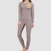 JTKBNVM A Dog Sitting Women's Thermal Underwear Set with Soft Lined Long John Skiing Base Layer Pajama Set view 2