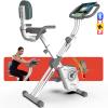 HARISON Folding Exercise Bike 350 LBS Capacity, 5 in 1 Bluetooth Stationary Bikes for Home with 16-Level Resistance and Arm Resistance Bands, Magnetic X-Bike with LCD Monitor & Back Support view 1
