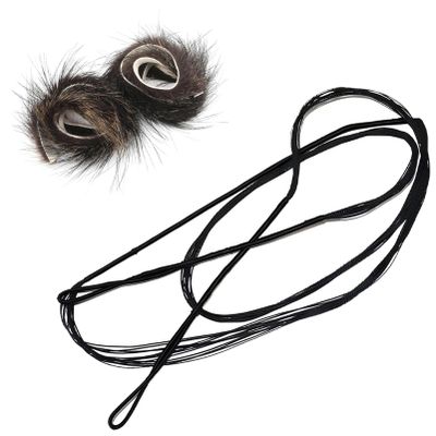 Hand Weaving Dacron Archery Bowstrings - Universal Replacement Bowstring, Recurve & Traditional Bow String (18 Strands within 70 lbs, with Beaver Fur Bowstring Silencers, AMO 68 (String Length 64))