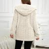 Sherpa Jacket Women Trendy Plush Open Front Hooded Cardigan Cozy Warm Fuzzy Fleece Jacket Soft Fluffy Cardigan Sweaters Oversized Flannel Hoodie Faux Fur Coat Loose Fit Winter Jackets with Pockets view 4
