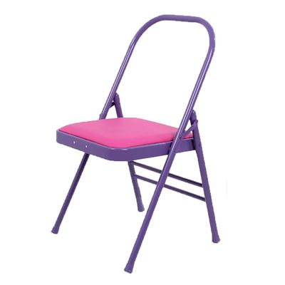 Eqvexd Pilates Yoga Chair,Professional Iyengar Auxiliary Chair,Hardened Thick Yoga Folding Chair,Solid Anti-Slip,Foldable and Portable Backless Chair,Purple-Yoga Chair (Without Waist Drag)