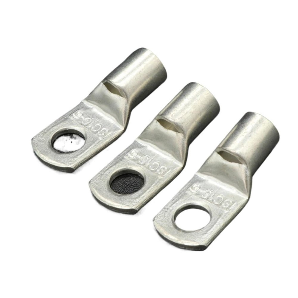 POWTAXBJGD SC Type Wire Nose Terminal Bare Copper SC6 SC10 SC16 SC25 Battery Block Lugs Hole ID 6mm 8mm 10mm Crimp DTGA Cable Connector(SC16-10,100pcs)