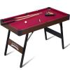 REAHOISY Folding Pool Table, 48" Portable Kids Billiard Tables with Adjustable Feet, 16 Balls, 2 Cue Sticks, 2 Chalks and Brush, Foldable Mini Pool Table for Family, Party (Red) view 1