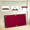 REAHOISY Folding Pool Table, 48" Portable Kids Billiard Tables with Adjustable Feet, 16 Balls, 2 Cue Sticks, 2 Chalks and Brush, Foldable Mini Pool Table for Family, Party (Red) view 4