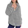 MXTPOV Womens Half Zip Sherpa Pullover Fuzzy Fleece Oversized Sweatshirts Long Sleeve Winter Warm Outerwear With Pockets amazon returns for sale Gray L view 2