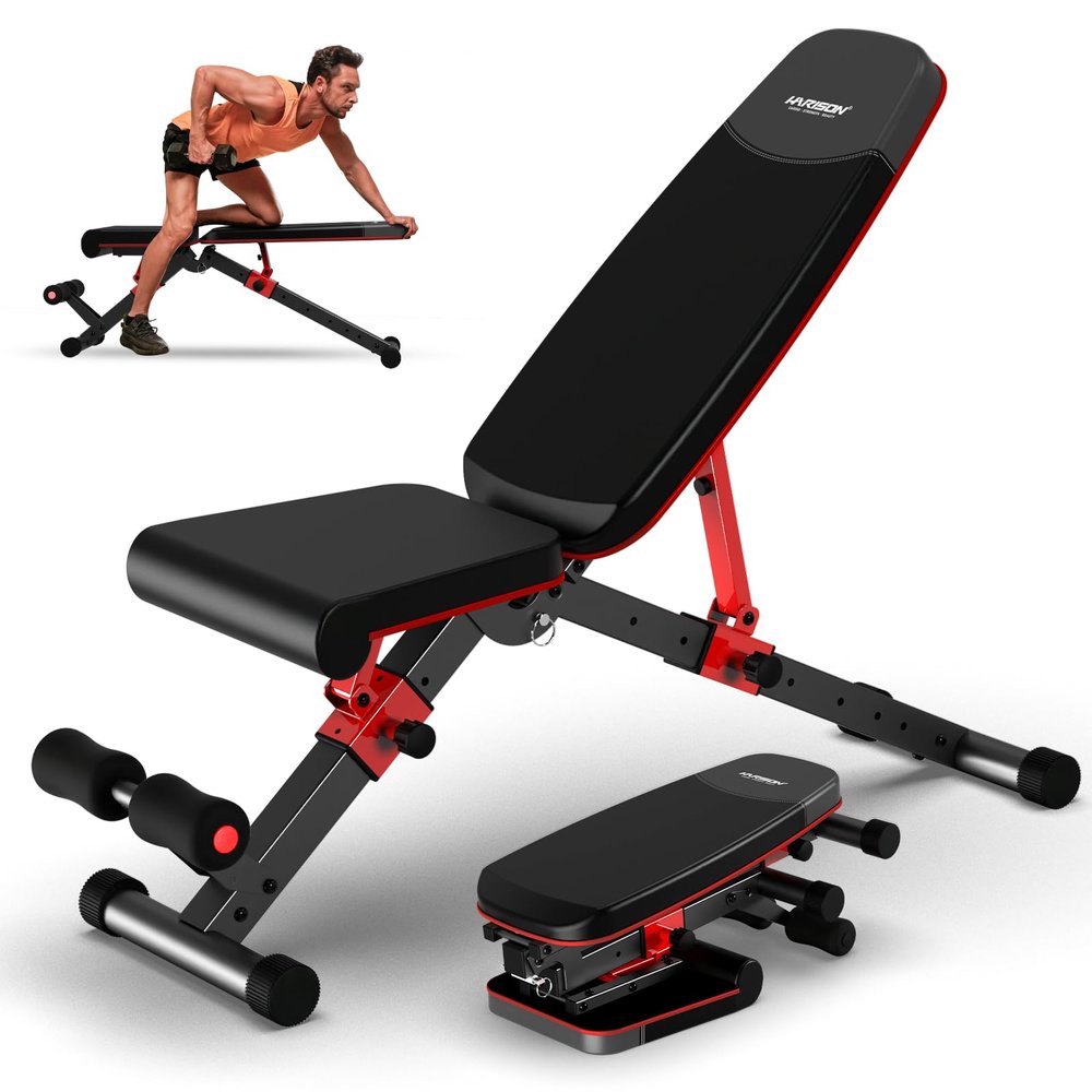 HARISON Adjustable Weight Bench for Home Gym, Foldable Workout Bench Press with Leg extension, Incline Decline Flat Bench 800 LBS Capacity