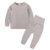 Kids Thermal Underwear Set Toddler Winter Base Layer Soft Long Johns for Baby Boys Girls Girl (Grey, 6-9 Months) view 4