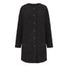 MXTPOV Winter Fleece Coats For Women 2024 Faux Fur Cardigan Long Sleeve Open Front Fuzzy Sherpa Jackets With Pockets Black L view 2