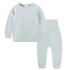 Kids Thermal Underwear Set Toddler Winter Base Layer Soft Long Johns for Baby Boys (Light Blue, 12-24 Months) view 1