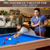6FT Pool Table, Modern Billiard Table, Billiards Pool Table with 2 Cue Sticks, 16 Balls, Triangle, Chalk, Brush and Leg Levelers for Rec Room, Basement, Family Game Room (6 FT-Brown) view 2