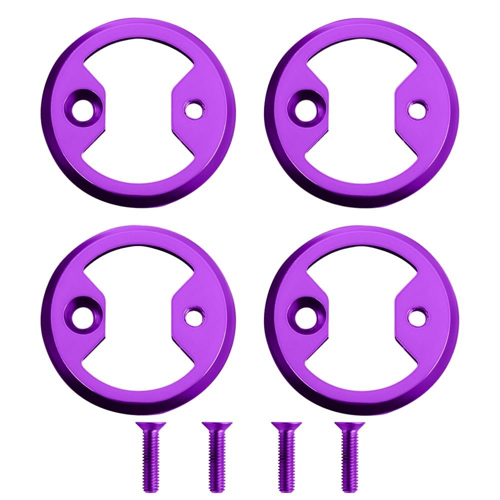 4PCS Titanium Pedal Plate ti Bow tie fit Cycling Pro for MTB Bike for Bicycle Pedal Plate Cleats for Wahoo for SpeedPlay Comp Zero Aero NanoPCS (Purple)