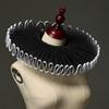 FAD-4U Elizabethan Chiffon Neck Ruff Detachable Collar for Medieval Costume Ensembles Neck Collars Black&White view 3
