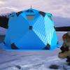 XQZMZSCP Ice Fishing Shelter with Stove Jack and Floor, Portable Ice Fishing Tent 420D Insulated Layer Ice Shanty Hexagon Ice Huts (Blue 260X260X170cm) view 1