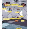 XQZMZSCP Ice Fishing Shelter with Stove Jack and Floor, Portable Ice Fishing Tent 420D Insulated Layer Ice Shanty Hexagon Ice Huts (Blue 260X260X170cm) view 3