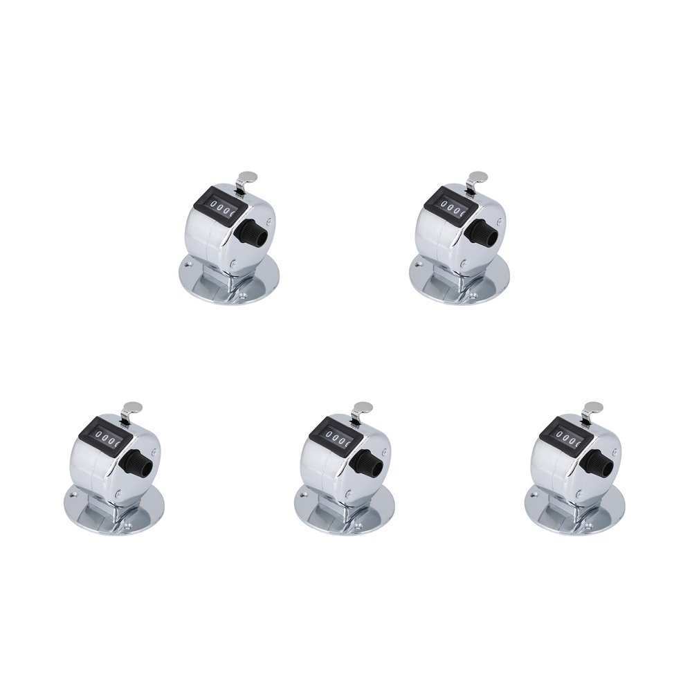 Dioche 5 Pack Clicker Counter Metal Handheld Tally Counter 4 Digit Number Count Clicker Counter for Golf Stroke Baseball Coaching Knitting Lap Row Sport