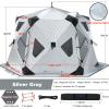 XQZMZSCP Ice Fishing Shelter, 3-8 Person Insulated Ice Fishing Tent, Pop Up Portable Ice Shanty Thermal Hub with Removable Floor Mat, Carrying Bag (Blue 5~8 People) view 2