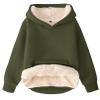 Flygo Unisex Boys Girls Fleece Lined Sherpa Hoodie Kids Warm Winter Hoodies Pullover Hooded Sweatshirt Sweater(ArmyGreen-XL) view 1