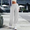 Womens Sweatpants Baggy High Waisted Wide Leg Sweatpants Oversized Tall Comfy Drawstring Sweatpants Casual Joggers Cute Sweatpants for Teen Girls Cotton Sweat Pants Women Baggy Preppy Sweatpants view 3
