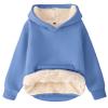 Flygo Unisex Boys Girls Fleece Lined Sherpa Hoodie Kids Warm Winter Hoodies Pullover Hooded Sweatshirt Sweater(LightBlue-S) view 1
