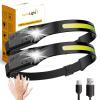 Achuhe Lumilight Headlamp, Lumi Light LED Head Band Rechargeable LED Headlamp, 230 Wide Beam Head Lamp with Motion Sensor for Adults, 5 Mode Waterproof Lightweight Outdoor Camping Essentials (2pcs)