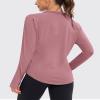 addigi Women's 1/4 Zip Long Sleeve Workout Tops Athletic Running Yoga Hiking Pullover Quick Dry UPF 50+ Sun Shirts with Thumb Hole Mauve Pink Small view 3