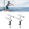 2pcs Double-Head Fishing Rod Holders, 2X Boat Double Angle Fishing Rod Holder, Stainless Steel Highly Polished Outrigger Adjustable Rod Holder view 2