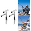 2pcs Double-Head Fishing Rod Holders, 2X Boat Double Angle Fishing Rod Holder, Stainless Steel Highly Polished Outrigger Adjustable Rod Holder view 3