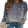 Akivide Womens Sweatshirt Causal Fall Oversized Lightweight Long Sleeve Boho Floral Print Crewneck Sweatshirts Pullover view 1