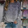 Akivide Womens Sweatshirt Causal Fall Oversized Lightweight Long Sleeve Boho Floral Print Crewneck Sweatshirts Pullover view 3