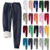 Women's Warm Sherpa Lined Sweatpants Thick Winter Sherpa Pants Faux Fur Lined Fleece Leggings Today Atheltic Joggers Pants 2024 view 1