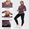 addigi Women's 1/4 Zip Long Sleeve Workout Tops Athletic Running Yoga Hiking Pullover Quick Dry UPF 50+ Sun Shirts with Thumb Hole Brownness Medium view 3