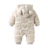 MYGBCPJS Baby Boys Girls Fuzzy Bear Ears Hooded Romper Long Sleeve Toddler 2 Way Zipper Jumpsuit Bodysuit Outwear Snowsuit view 2