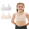 Sascina Kids Bra Seamless Teen Girls Sports Bras Ultra Comfort Soft Tween Bras 10-16 Removeable Padding Nude+Light Gray view 1