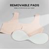 Sascina Kids Bra Seamless Teen Girls Sports Bras Ultra Comfort Soft Tween Bras 10-16 Removeable Padding Nude+Light Gray view 4