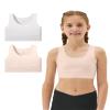 Sascina Bra for Teens 7-8 Seamless First Bra Girls Sports Bras Longline Crop Bras - No Pads, Chest Double Lined Nude+Light Gray view 1