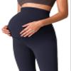 Colorfulkoala Womens Dreamlux Maternity Leggings Over The Belly 25" Inseam Soft Activewear Yoga Pregnancy Pants(L, Blue Ink) view 2