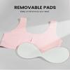 Sascina Training Bra for Girls 10-12 Seamless Teen Girls Sports Bras Ultra Comfort Soft Tween Bras 10-16 Removeable Padding Nude+Light Gray+Candy Blue+Sand Pink view 4