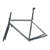 BSFHQS 700C Road Bike Frameset 44cm 47cm 50cm 53cm 56cm Bike Frame Cr-Mo Steel C Brake/Rim Brake Frame Carbon Fiber Fork Quick Release Frame F100mm R130mm QR BSA BB68mm(Gray B,56cm) view 1