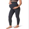 Colorfulkoala Womens Dreamlux Maternity Leggings Over The Belly 25" Inseam Soft Activewear Yoga Pregnancy Pants(M, Dark Carbon) view 1