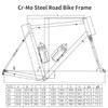 BSFHQS 44cm 47cm 50cm 53cm 56cm Bike Frameset 700C Road Bike Frame Chrome-Molybdenum Steel C/Rim Brake Frame with Carbon Fork F100mm R130mm QR BSA BB68mm(Orange,53cm) view 2