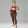 Colorfulkoala Womens Dreamlux Maternity Leggings Over The Belly 25" Inseam Soft Activewear Yoga Pregnancy Pants(S, Cocoa) view 3