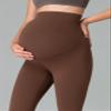 Colorfulkoala Womens Dreamlux Maternity Leggings Over The Belly 25" Inseam Soft Activewear Yoga Pregnancy Pants(S, Cocoa) view 4