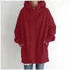 Canceled Orders On My Account Work Jacket Long Sleeve Women Ladies Overcoat Fashion Loose Solid Color Streetwear Pocket Zipper Drawstring Long-Sleeved Light (Red, Xxxl) Winter Warm Hooded Coats With view 3