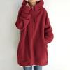 Canceled Orders On My Account Work Jacket Long Sleeve Women Ladies Overcoat Fashion Loose Solid Color Streetwear Pocket Zipper Drawstring Long-Sleeved Light (Red, Xxxl) Winter Warm Hooded Coats With view 4