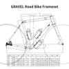 BSFHQS 700C Road Bike Frameset Gravel Bike Frame 44cm/47cm/50cm/53cm/56cm Aluminum Alloy Disc Brake Frame with Carbon Fibre Fork Thru Axle F12*100mm R12*142mm Internal Routing(Orange,53cm) view 2