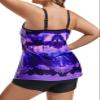Hanna Nikole Modest Tankini Bathing Suits for Retired Women Plus Size 2 Piece Long Torso Tankini Sets Purple Tie Dye 22 Plus view 2