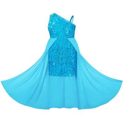 GRACE KARIN Prom Dress for Tween Girl Blue Sequin Sparkly Birthday Party Dreses Size 12-14