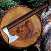 14 inches Hand Forged Hatchets Axe Real Wood Working Bushcraft Camping Axe - Forest Hunting - Chopping Wood - Custom Handmade Gardening - Wood Cutting with Leather Sheath view 1